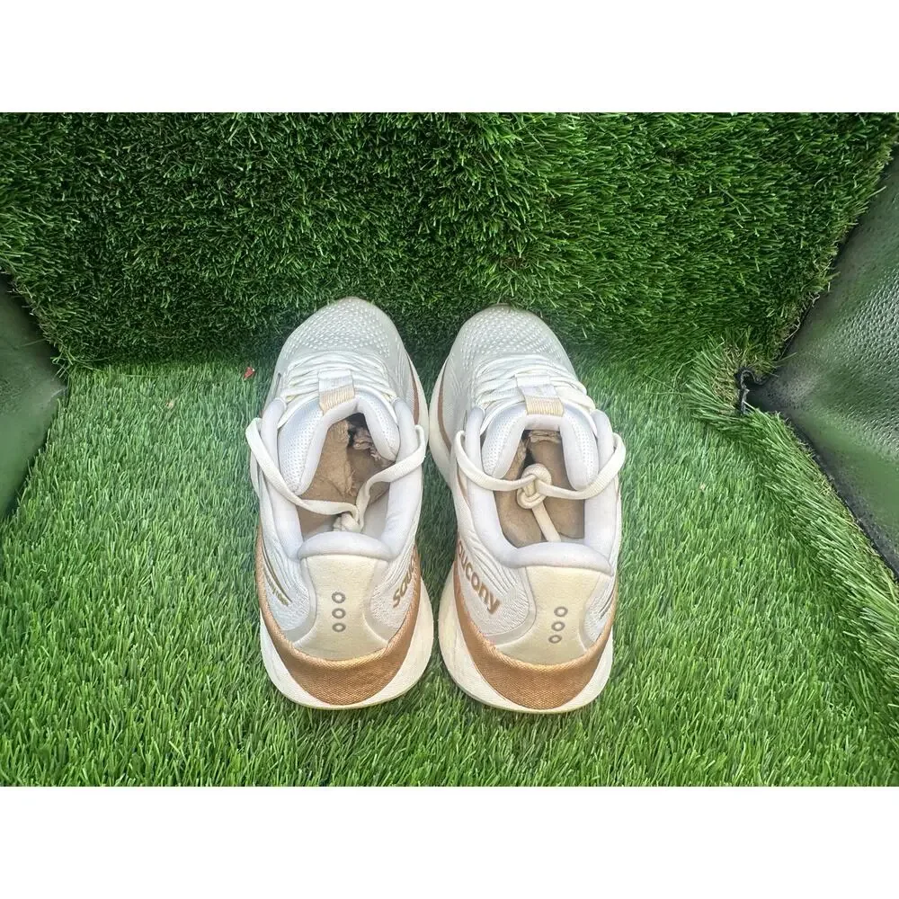 Saucony Ride 18 S11000-104 Athletic Sneaker Women's 7 Beige Mesh Jogging Running